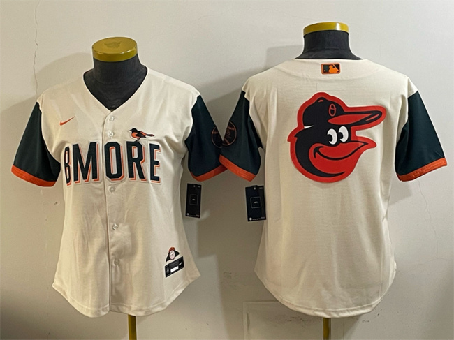 Youth Baltimore Orioles Team Big Logo Natural 2026 City Connect Stadium Stitched Baseball Jersey